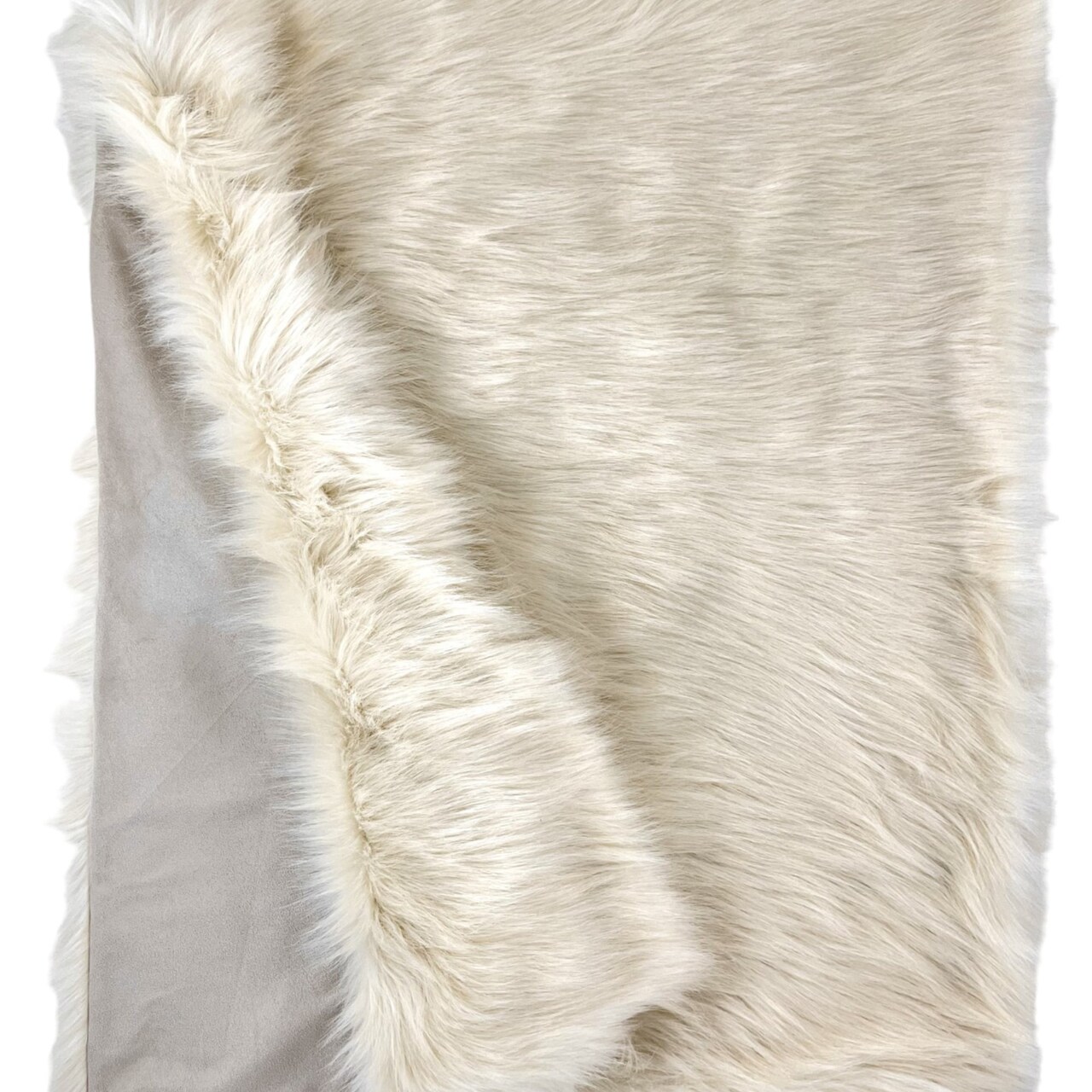 Edge Collections-White-Plush Luxury Faux Fur Throw Blanket-1 pcs